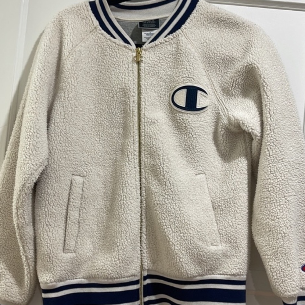 Champion Cream and Black Letterman Jacket - Picture 7 of 8